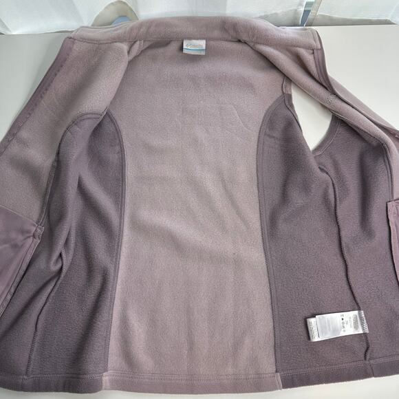 NWD Columbia Benton Springs Purple Fleece Vest Full Zip Mock Neck Womens Large L - Picture 8 of 12